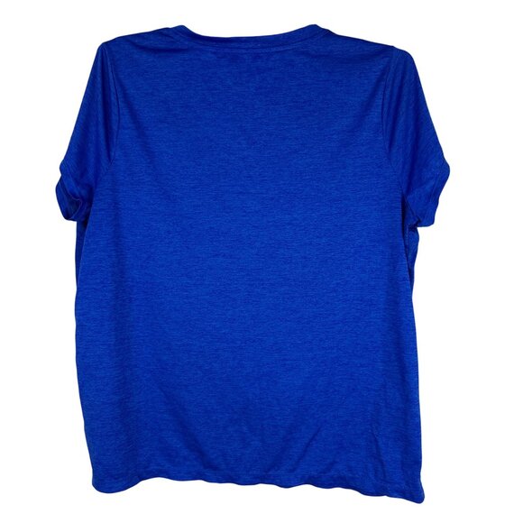 Xersion Womens Blue Semi Fit V Neck Short Sleeve Shirt Size 1X Polyester - Picture 3 of 11